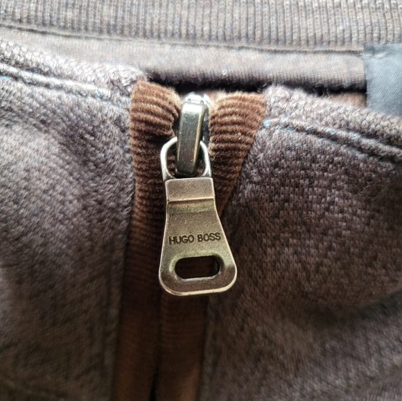 Hugo Boss Men’s XL Brown Zip Up Turtleneck Sweater Knit Pullover B22 - Picture 5 of 10